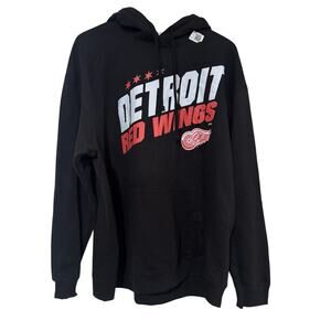 NHL Detroit Red Wings Logo Black 2XL Hooded Sweater NWT